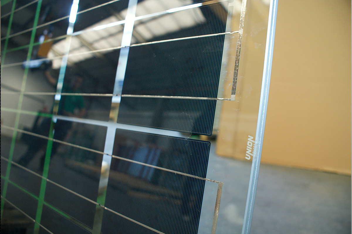 Produzione moduli fotovoltaici Vetro-vetro Unionglass
